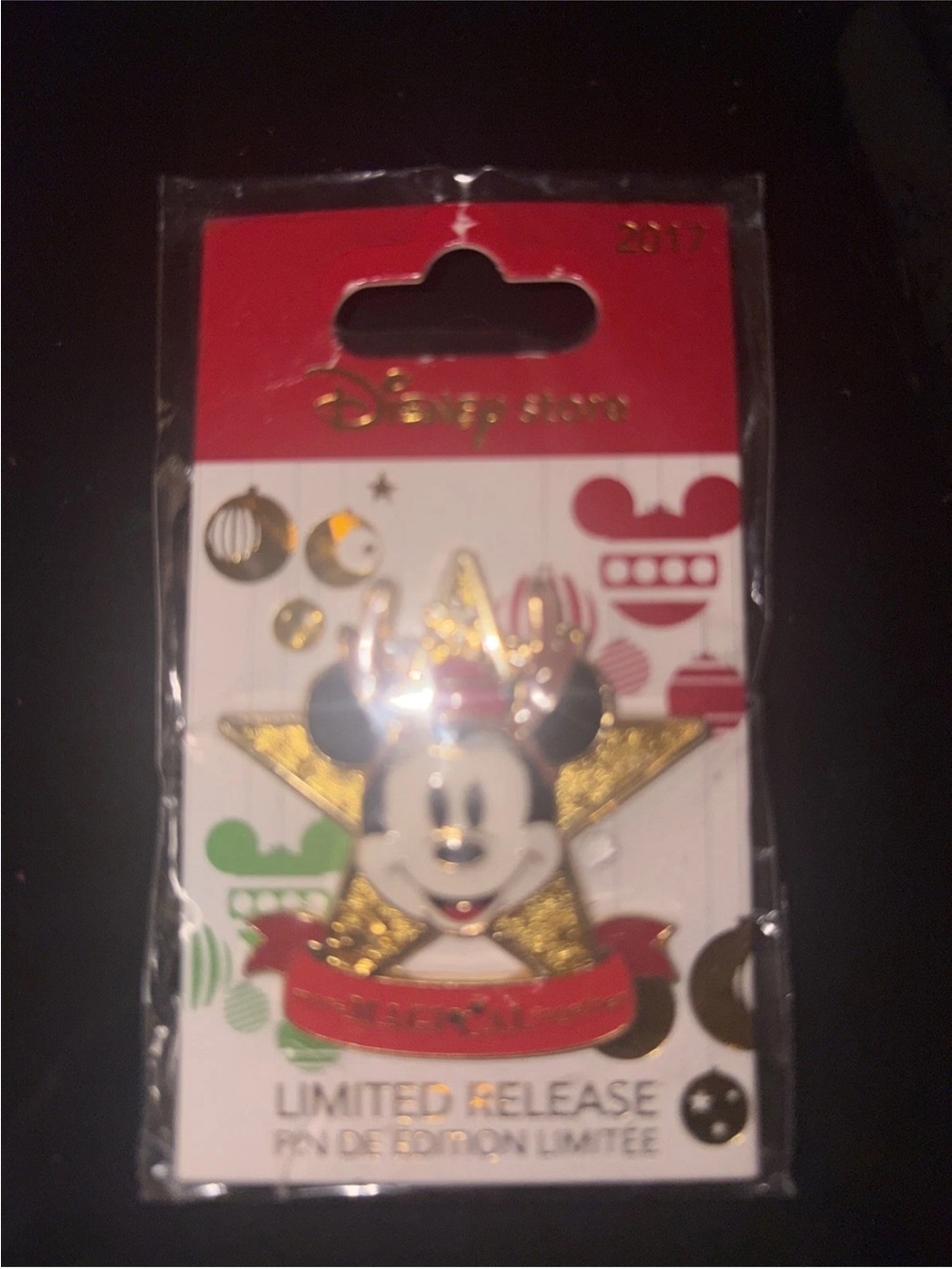 Disney Mickey Mouse Gold Star Enamel Pin - Red, Black, Gold, White